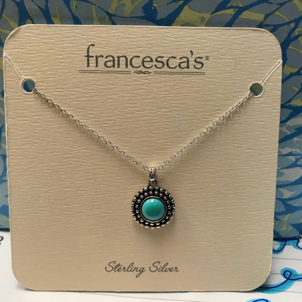 Francesca’s sterling silver and turquoise necklace